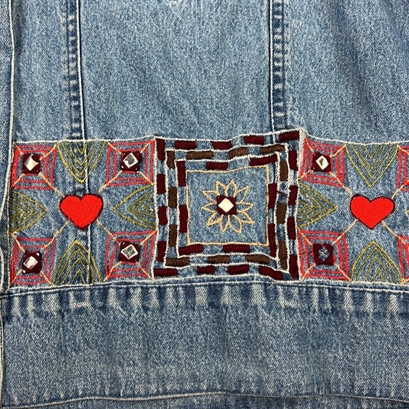 Agazo Emebroidered Denim Jean Jacket - Picture 11 of 12